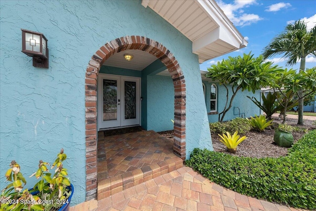 doorway to property with french doors