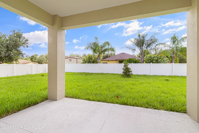 view of yard with a patio area