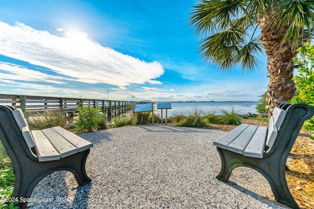 view of community featuring a water view