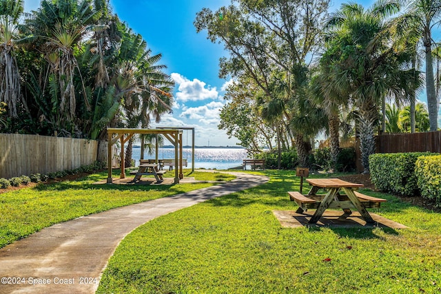 view of yard with a gazebo