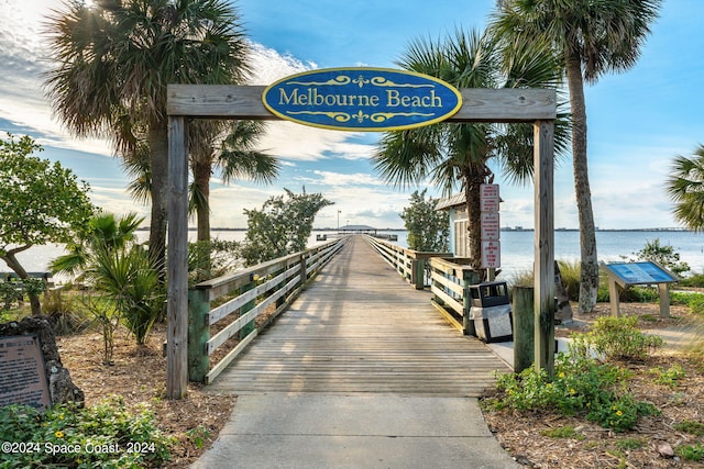 view of property's community with a water view