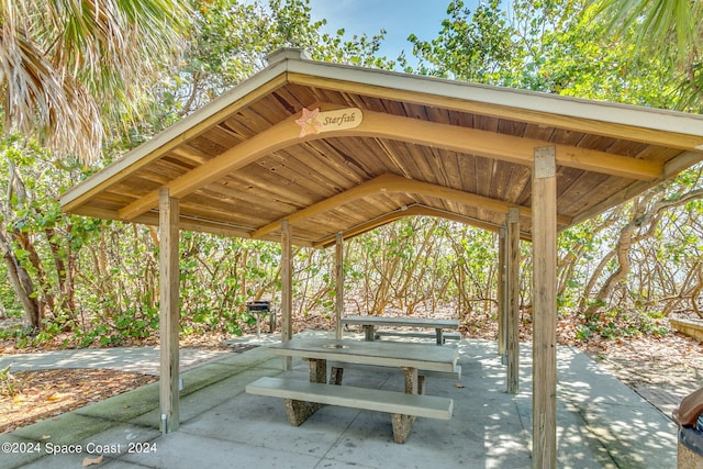 view of community featuring a gazebo