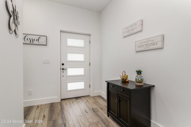 entryway with light wood-type flooring