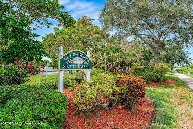 view of community sign