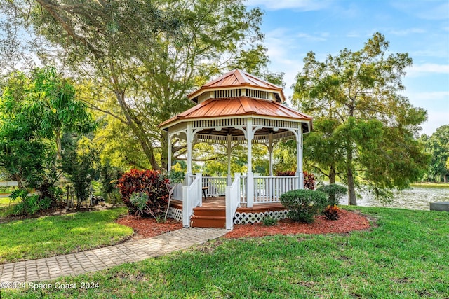 1150 Old Parsonage Dr, Merritt Island, FL 32952 - view of outbuilding with a gazebo and a water view
