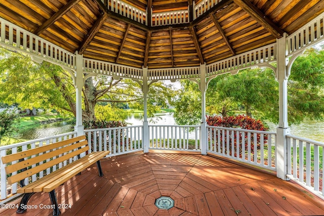 1150 Old Parsonage Dr, Merritt Island, FL 32952 - deck with a gazebo and a water view