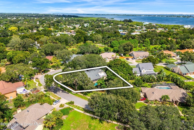 1150 Old Parsonage Dr, Merritt Island, FL 32952 - aerial view with a residential view and a water view