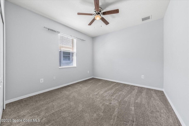 673 Remington Green Dr SE, Palm Bay, FL 32909 - spare room with a ceiling fan, baseboards, carpet, and visible vents