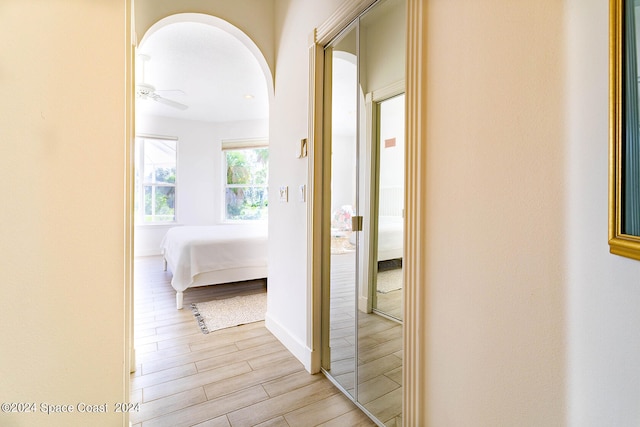 hallway featuring light hardwood / wood-style floors