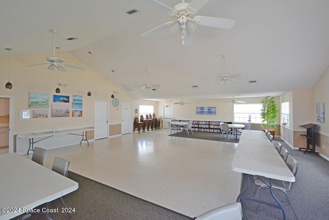 interior space featuring high vaulted ceiling