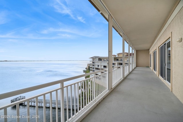 balcony with a water view