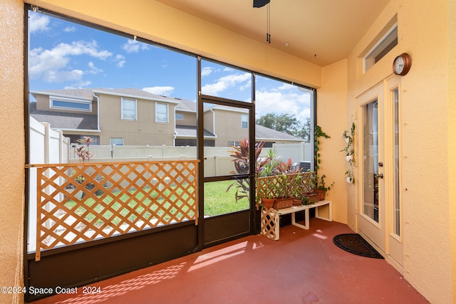 view of sunroom / solarium