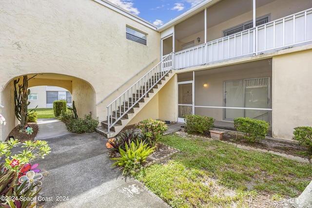 exterior space with stairway