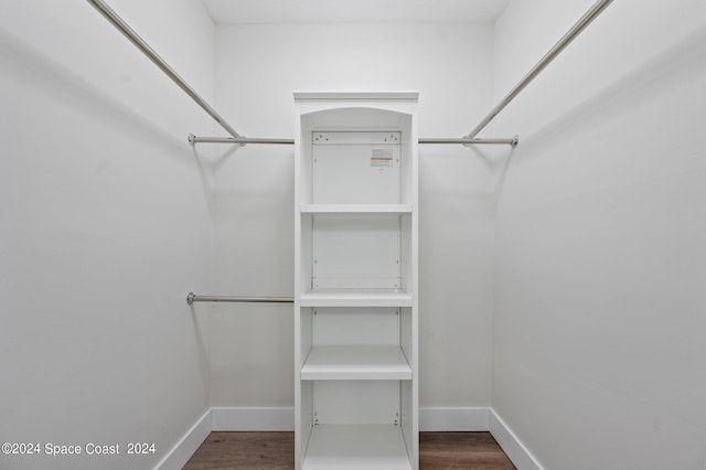 walk in closet featuring hardwood / wood-style floors