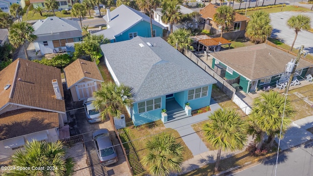 drone / aerial view with a residential view