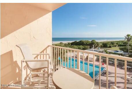 balcony with a water view