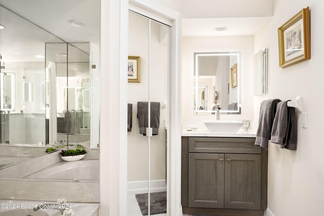 5280 95th St, Sebastian, FL 32958 - full bath featuring vanity, recessed lighting, and a bathtub