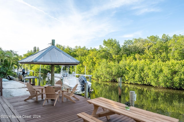 5280 95th St, Sebastian, FL 32958 - dock with a water view and boat lift