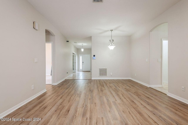 empty room featuring light wood-type flooring