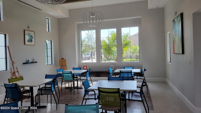 dining room featuring an inviting chandelier