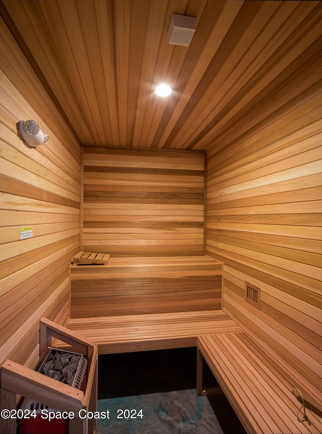 view of sauna