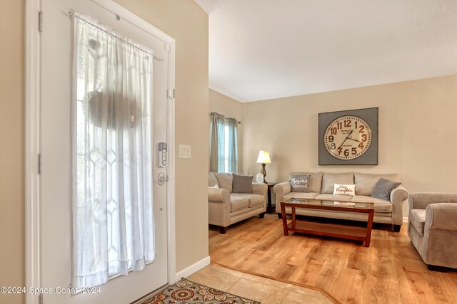 living room featuring light hardwood / wood-style flooring