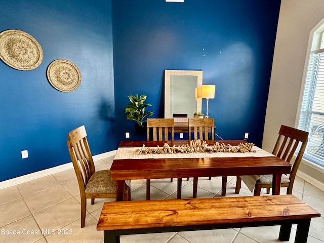 view of tiled dining area