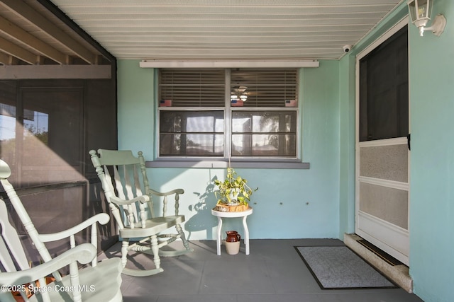 view of patio featuring a porch