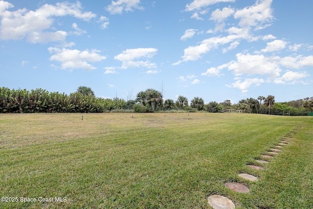 view of yard featuring a rural view