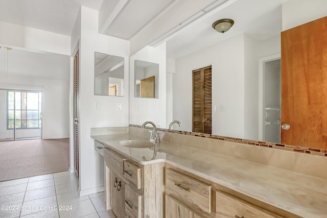 bathroom featuring vanity and tile patterned floors