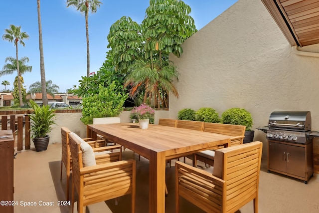 view of patio featuring area for grilling