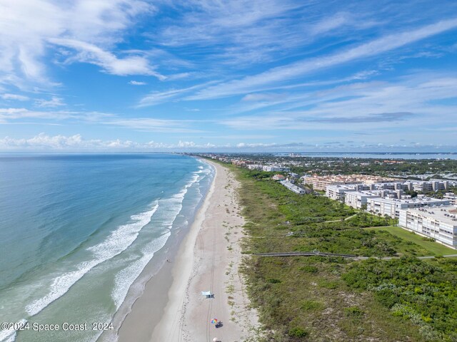 property view of water featuring a view of the beach