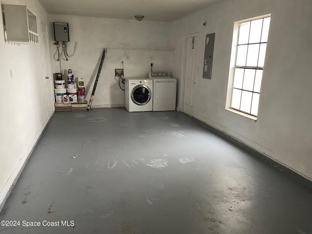 interior space featuring independent washer and dryer and electric panel