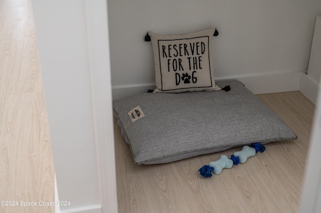 bedroom featuring hardwood / wood-style flooring