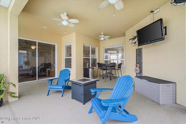 view of patio / terrace with ceiling fan