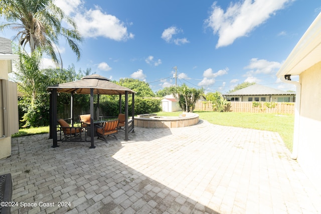 view of patio with a gazebo