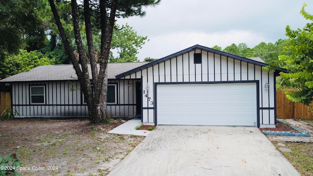 view of front of property featuring a garage