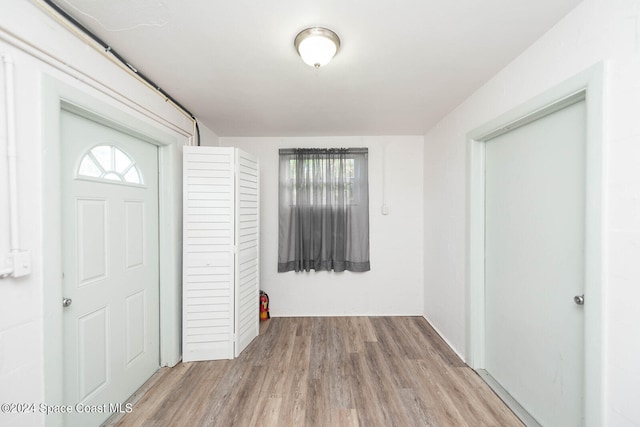 foyer entrance featuring hardwood / wood-style floors