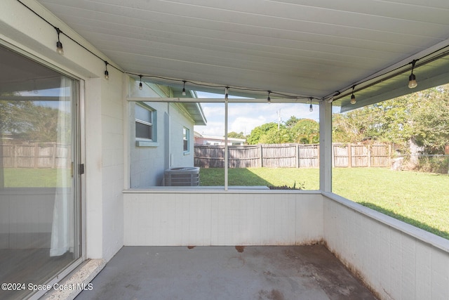 view of unfurnished sunroom