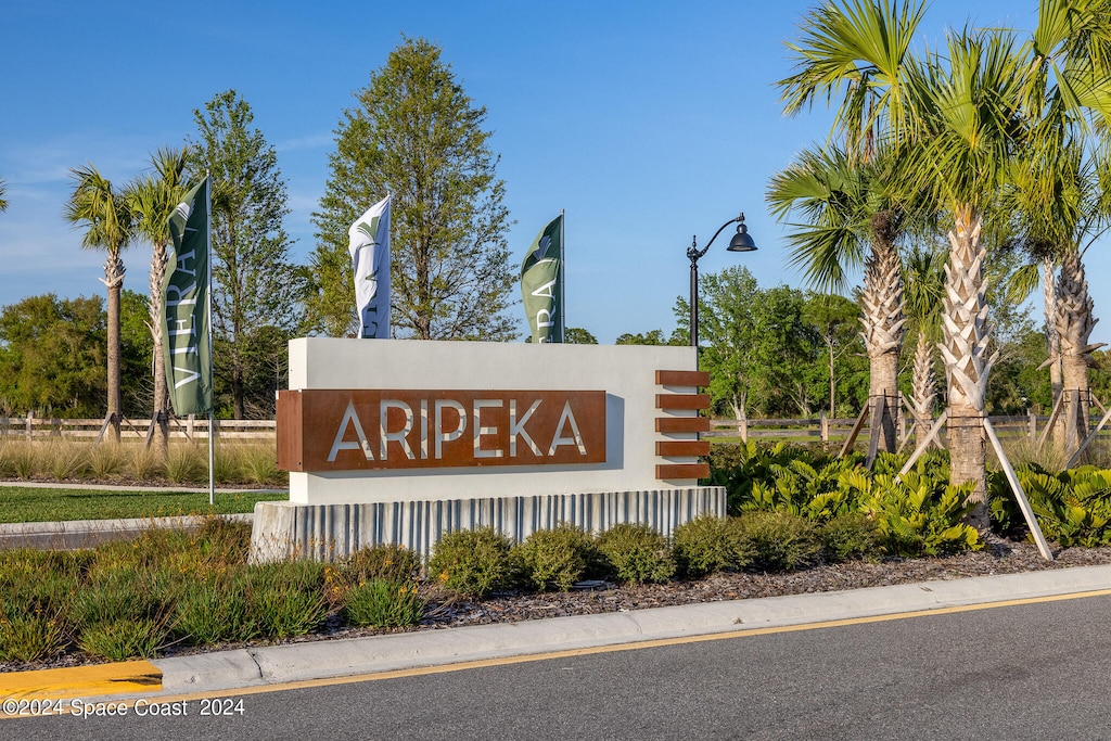 view of community sign