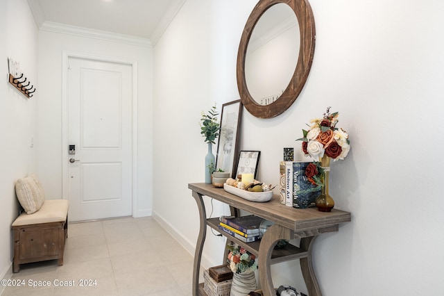 foyer with ornamental molding