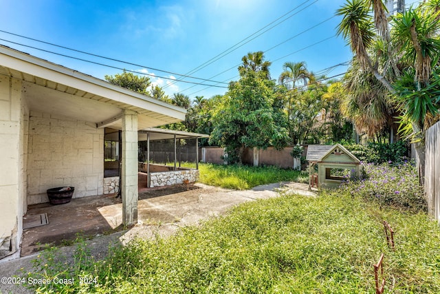 view of yard with a patio area