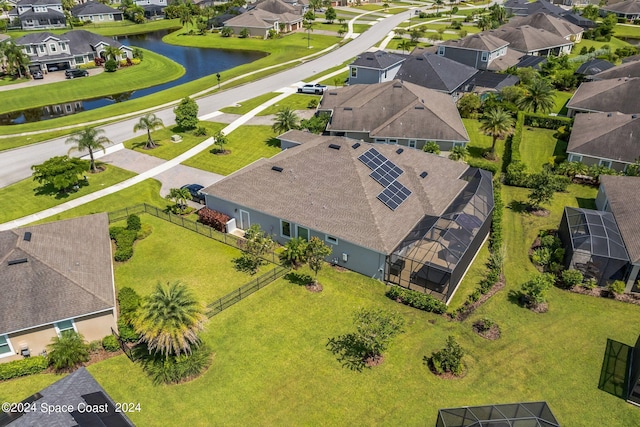 7356 Millbrook Ave, Melbourne, FL 32940 - birds eye view of property featuring a water view and a residential view