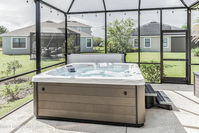 7356 Millbrook Ave, Melbourne, FL 32940 - sunroom with a jacuzzi