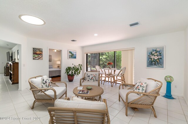 view of tiled living room