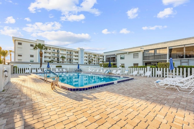 view of pool with a patio area