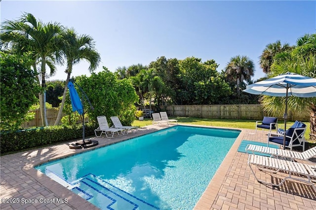 view of pool with a patio area