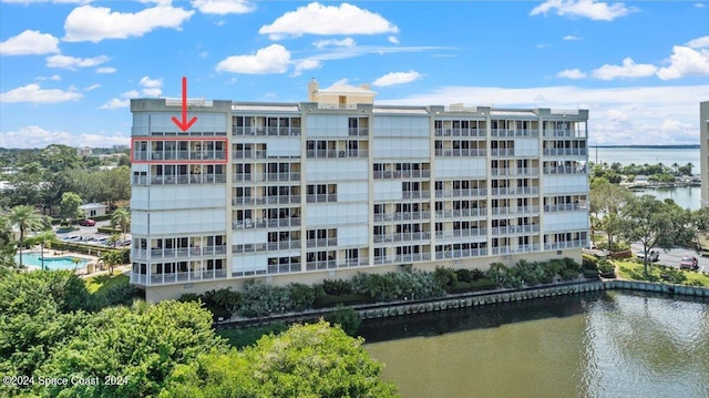 view of property featuring a water view