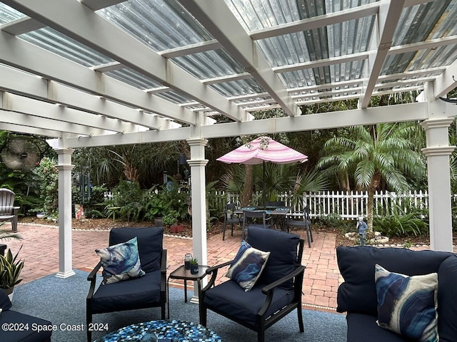 view of patio / terrace with a pergola