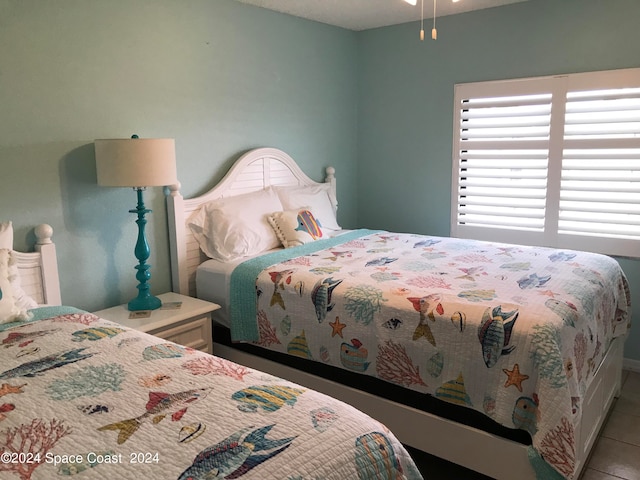 view of tiled bedroom